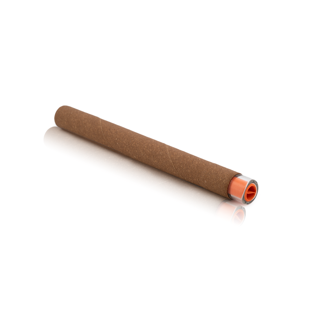 Hemp Blunt Straight Long with Glass Tube and Paper Crutch - 10mm x 102mm