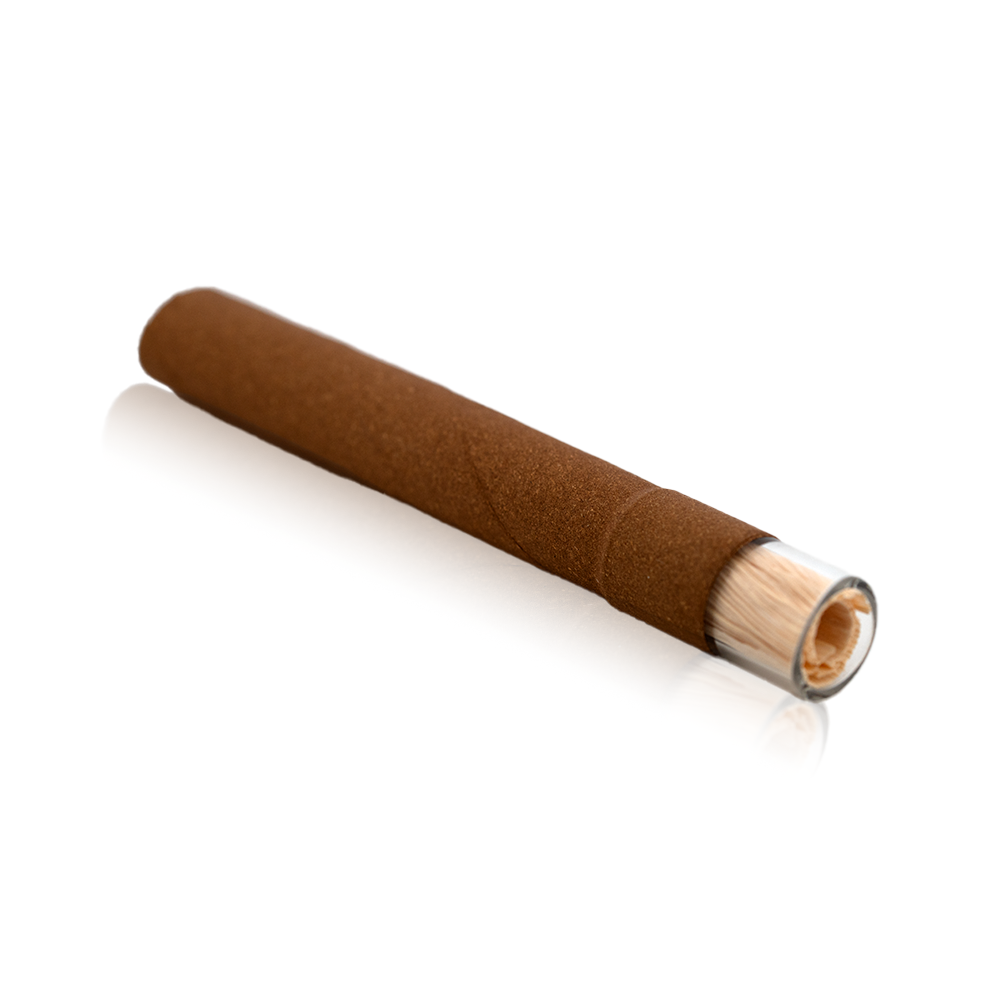 Hemp Blunt with Glass Tube with Corn Husk - 15mm x 110mm