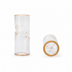12mm Glass with Gold Trim Filter Tip - 2 Poke - 12mmx30mm