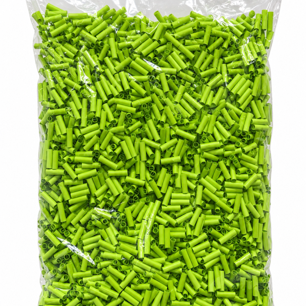 Bulk bag of 1,000 6mm lime green paper crutch filter tips 6mmx20mm