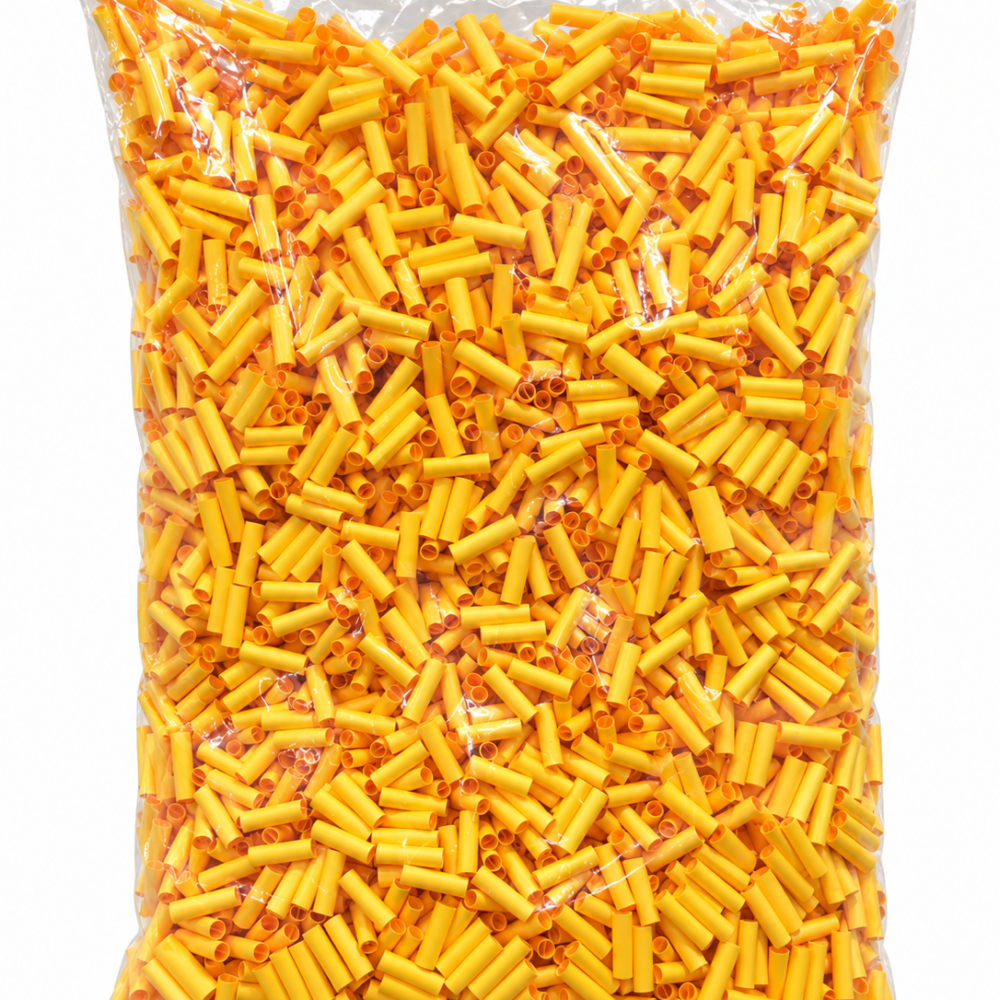 Bulk bag of 1,000 6mm yellow paper crutch filter tips 6mmx20mm